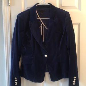 Sz 10 White House Black Market blue velvet blazer